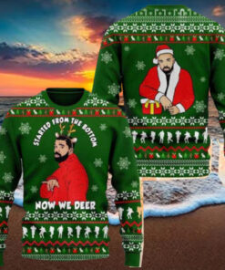Drake Started From The Bottom Now We Deer 2024 Ugly Christmas Sweater