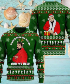 Drake Started From The Bottom Now We Deer 2024 Ugly Christmas Sweater