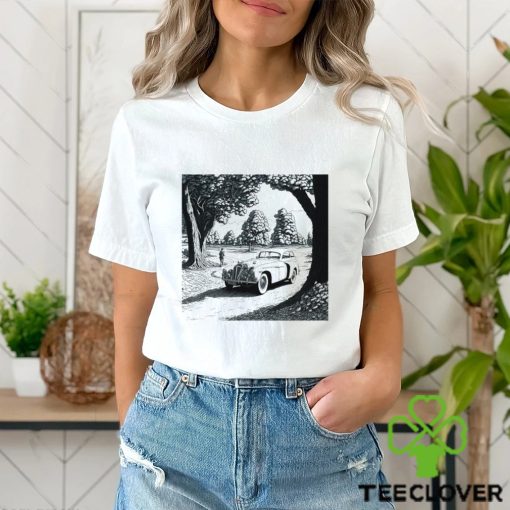 Drawing of a car in the park photo hoodie, sweater, longsleeve, shirt v-neck, t-shirt