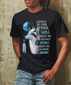 Dream catcher Wolves listen to wind it talk listen to the silence it speaks shirt