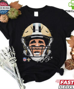 Drew Brees New Orleans Saints NFL football big face signature graphic shirt