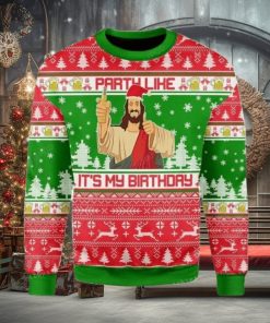Drink Like It Is My Birthday Jesus Ugly Sweater