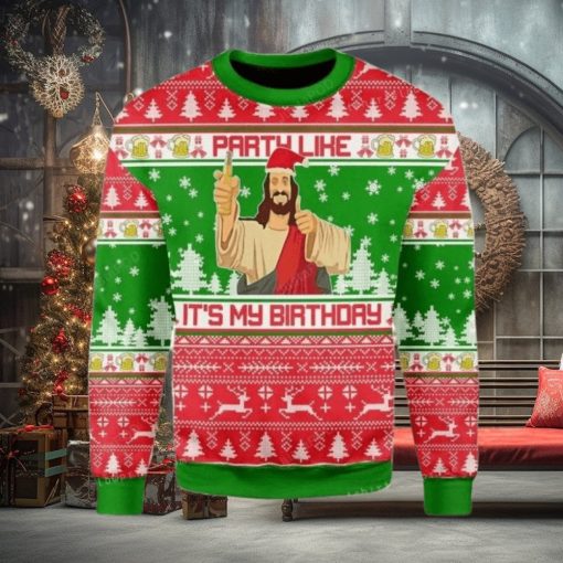 Drink Like It Is My Birthday Jesus Ugly Sweater