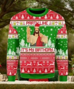 Drink Like It Is My Birthday Jesus Ugly Sweater