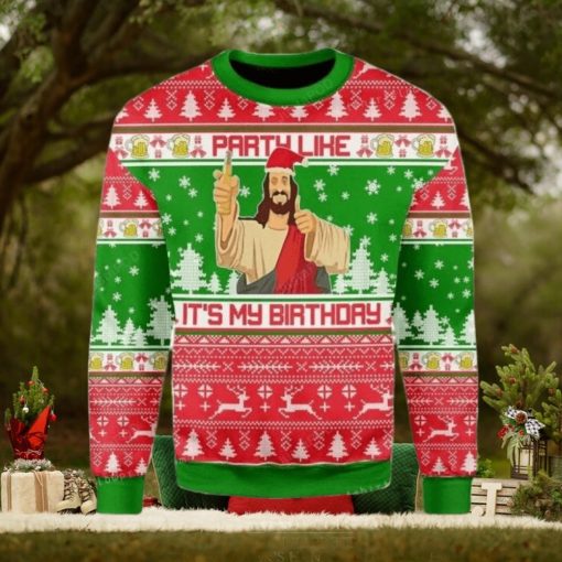 Drink Like It Is My Birthday Jesus Ugly Sweater