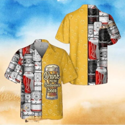 Drink More Budweiser Beer Funny Hawaiian Shirt