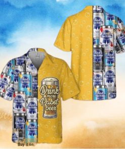 Drink More Pabst Blue Ribbon Beer Funny Hawaiian Shirt Practical Beach Gift