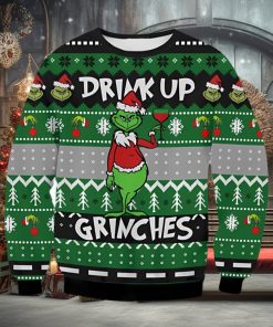 Drink Up Grinch Ugly Christmas Sweater Xmas 3D Printed Christmas Sweater Gift