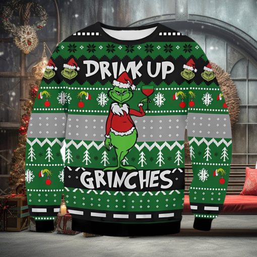 Drink Up Grinch Ugly Christmas Sweater Xmas 3D Printed Christmas Sweater Gift