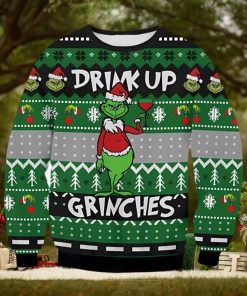 Drink Up Grinch Ugly Christmas Sweater Xmas 3D Printed Christmas Sweater Gift