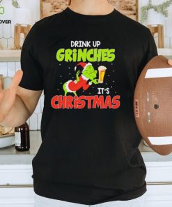 Drink Up Grinches It’s Christmas Beer Lover Santa Grinch Shirt