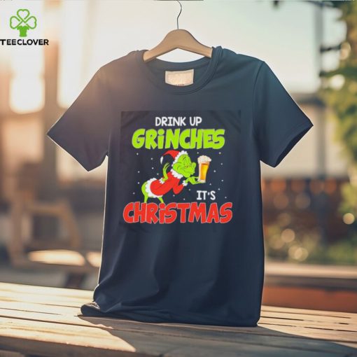 Drink Up Grinches It’s Christmas Beer Lover Santa Grinch Shirt