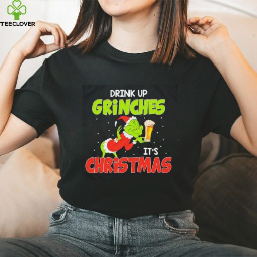 Drink Up Grinches It’s Christmas Beer Lover Santa Grinch Shirt