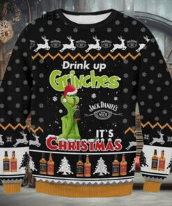 Drink Up Grinches It’s Christmas Funny Christmas Ugly Sweaters
