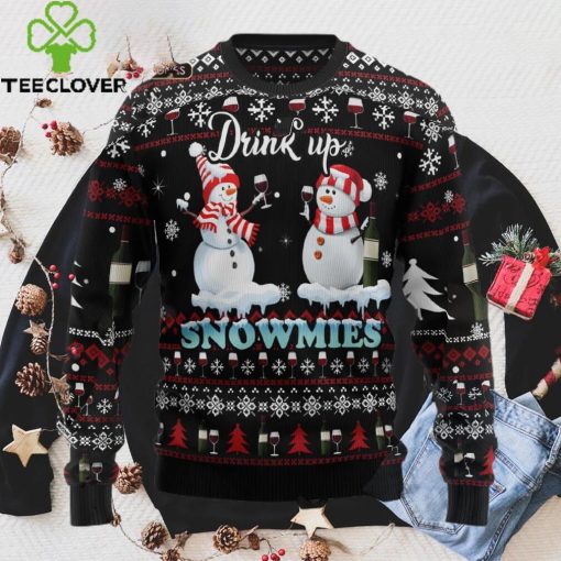 Drink up Wine Snowmies Ugly Christmas Sweater, Xmas Sweatshirt