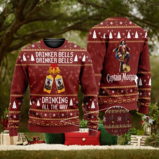 Drinker Bells Captain Morgan 3D All Over Printed Ugly Christmas Sweater Christmas Gift For Family