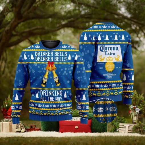 Drinker Bells Corona Extra Beer 3D All Over Printed Ugly Christmas Sweater 3D Printed Men And Women Holiday Gift