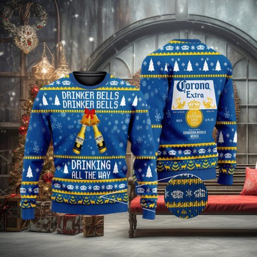 Drinker Bells Corona Extra Beer 3D All Over Printed Ugly Christmas Sweater 3D Printed Men And Women Holiday Gift