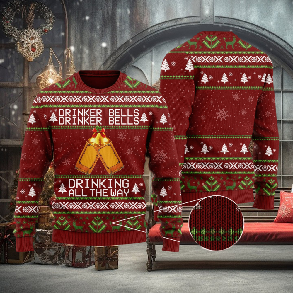 Drinker Bells Drinking All The Way Wine Lovers Ugly Christmas Sweater Unisex 3D Sweater Christmas Gift Drinker Bells Drinking All The Way Wine Lovers Ugly Christmas Sweater Unisex 3D Sweater Christmas Gift