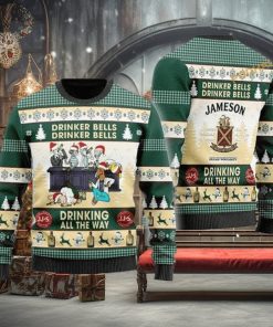 Drinker Bells Jameson Irish Whiskey Xmas 3D Matching Christmas Sweater