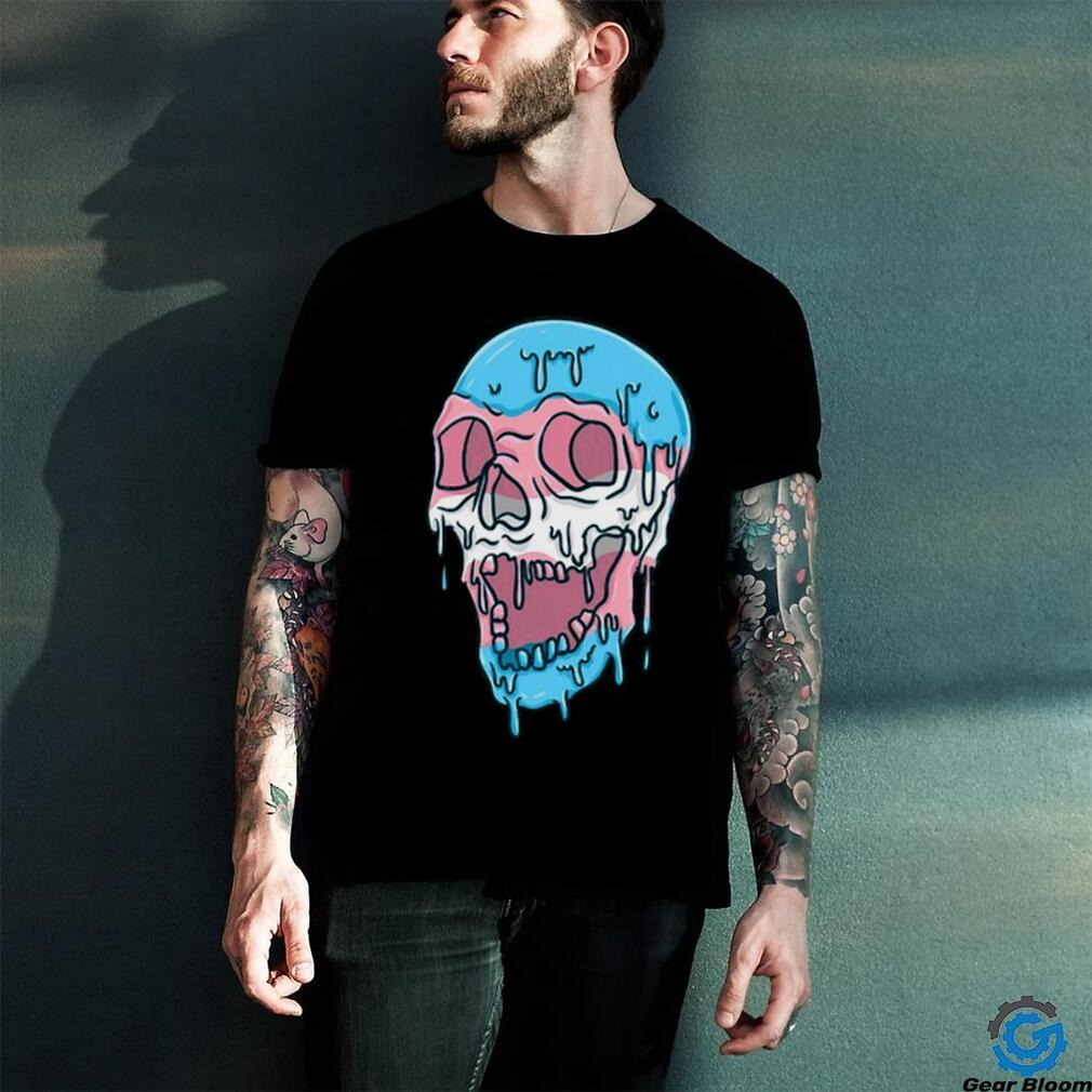 Dripping Trans Pride Skull Transgender Tee Shirt Dripping Trans Pride Skull Transgender Tee Shirt