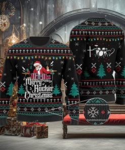 Drummer Santa Claus Merry Rockin Ugly Sweater