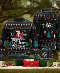Drummer Santa Claus Merry Rockin Ugly Sweater