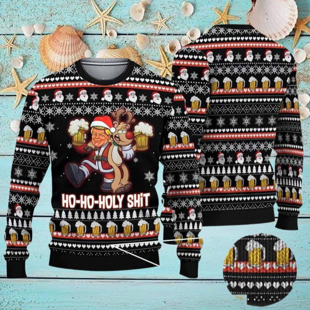 Drunk Santa And Reindeer Ugly Christmas Sweater, Funny Donald Trump Gift Drunk Santa And Reindeer Ugly Christmas Sweater, Funny Donald Trump Gift
