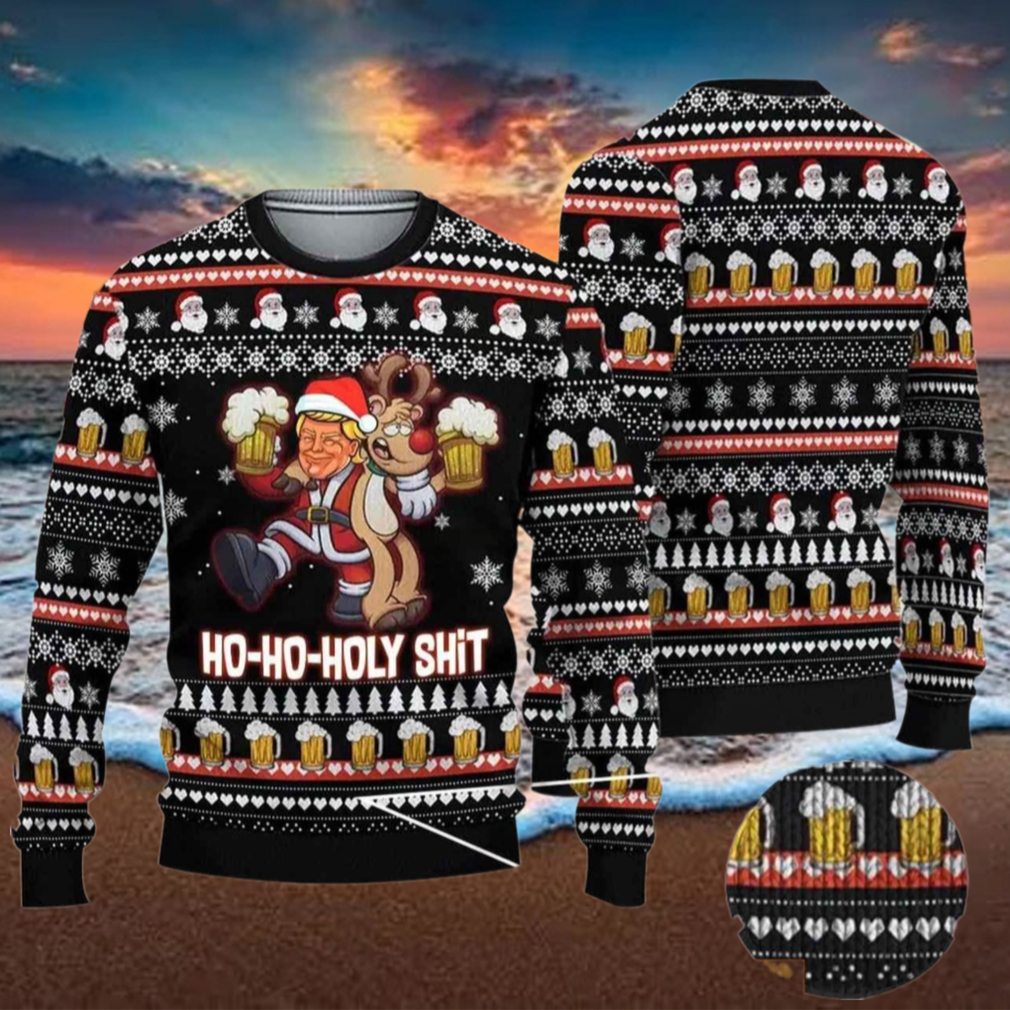 Drunk Santa And Reindeer Ugly Christmas Sweater, Funny Donald Trump Gift Drunk Santa And Reindeer Ugly Christmas Sweater, Funny Donald Trump Gift