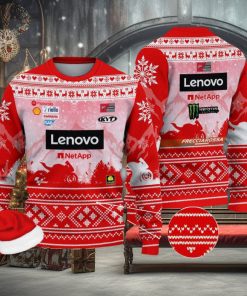 Ducati Lenovo Team Racing Moto Ugly Christmas Sweater For Men And Women