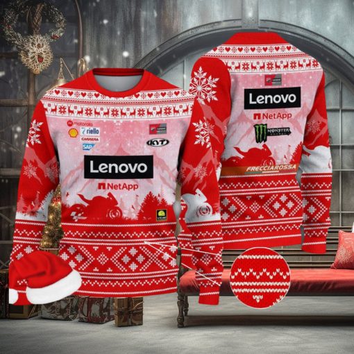 Ducati Lenovo Team Racing Moto Ugly Christmas Sweater For Men And Women