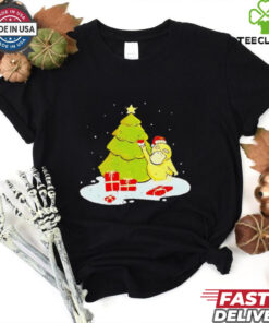 Duck gifts Christmas tree snow shirt festive holiday design