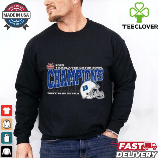 Duke Blue Devils 2025 TaxSlayer Gator Bowl Champions Vintage Style With Helmet Unisex T Shirt