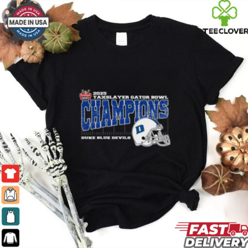 Duke Blue Devils 2025 TaxSlayer Gator Bowl Champions Vintage Style With Helmet Unisex T Shirt