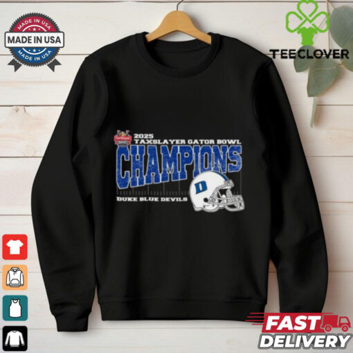 Duke Blue Devils 2025 TaxSlayer Gator Bowl Champions Vintage Style With Helmet Unisex T Shirt