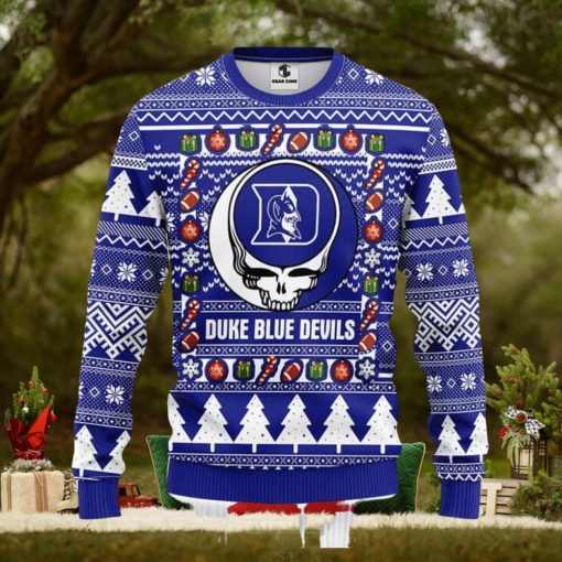 Duke Blue Devils Grateful Dead Ugly Christmas 3D Xmas Sweater Christmas Gift For Fans