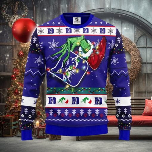 Duke Blue Devils Grinch Christmas Ugly 3D Xmas Sweater Christmas Gift For Fans