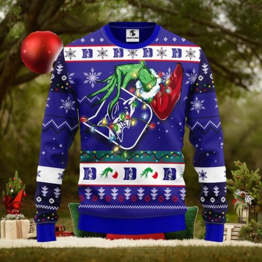 Duke Blue Devils Grinch Christmas Ugly 3D Xmas Sweater Christmas Gift For Fans