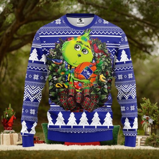 Duke Blue Devils Grinch Hug Christmas Ugly Sweater