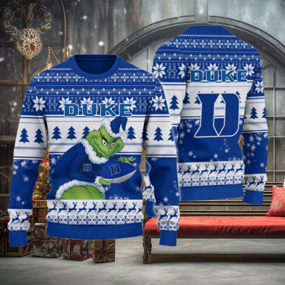 Duke Blue Devils Grinch Ugly Christmas Sweater Duke Blue Devils Grinch Ugly Christmas Sweater