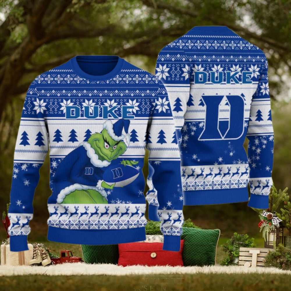 Duke Blue Devils Grinch Ugly Christmas Sweater Duke Blue Devils Grinch Ugly Christmas Sweater