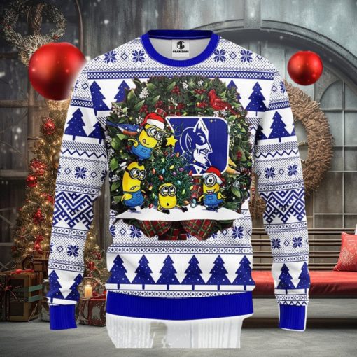 Duke Blue Devils Minion Christmas Ugly 3D Xmas Sweater Christmas Gift For Fans