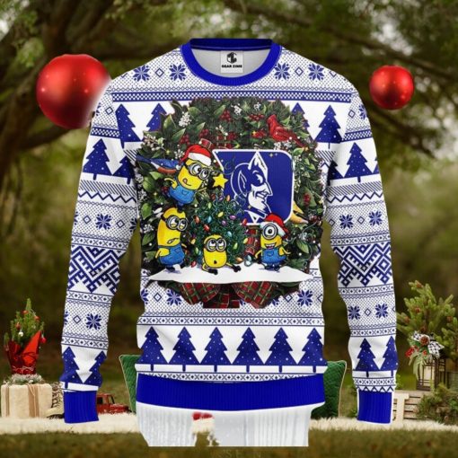 Duke Blue Devils Minion Christmas Ugly 3D Xmas Sweater Christmas Gift For Fans