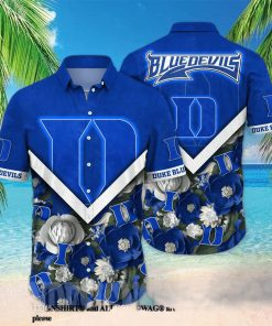Duke Blue Devils NCAA Flower Unisex Full Printed Hawaiian Shirt