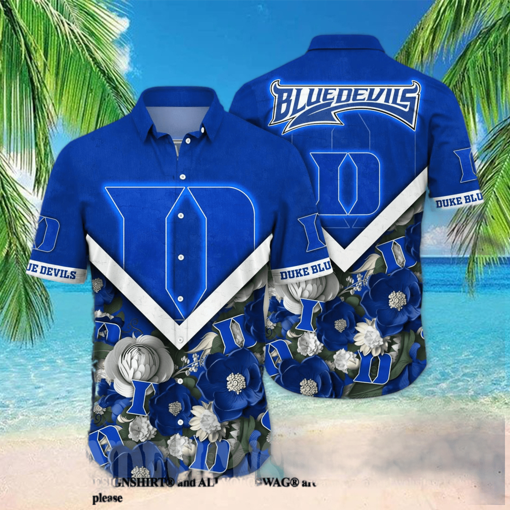 Duke Blue Devils NCAA Flower Unisex Full Printed Hawaiian Shirt Duke Blue Devils NCAA Flower Unisex Full Printed Hawaiian Shirt
