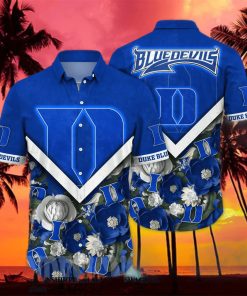 Duke Blue Devils NCAA Flower Unisex Full Printed Hawaiian Shirt