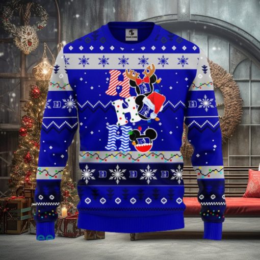 Duke Blue Devils NCAA Team HoHoHo Mickey Funny Christmas Gift Men And Women Ugly Christmas Sweater
