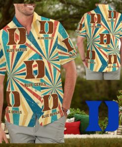 Duke Blue Devils Retro Tropical Hawaiian Shirt for Men Women