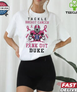 Duke Blue Devils Tackle Breast Cancer Pink Out 2024 T Shirt White