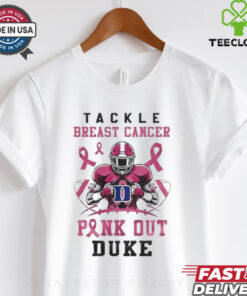 Duke Blue Devils Tackle Breast Cancer Pink Out 2024 T Shirt White